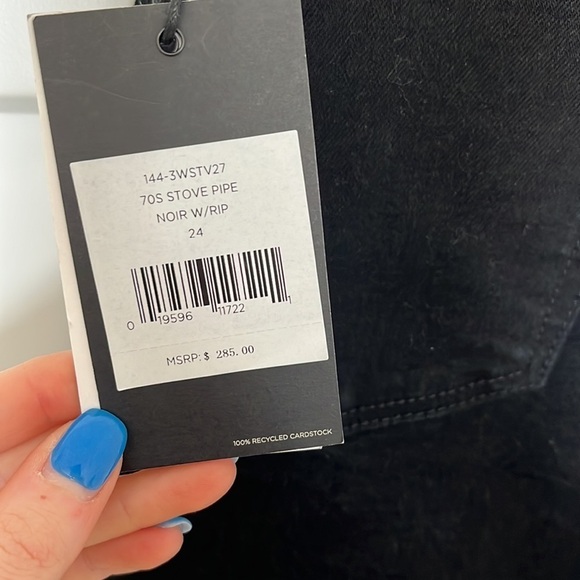 Re/Done 70's Stove Pipe Jeans in Black Size 24 - Picture 9 of 14